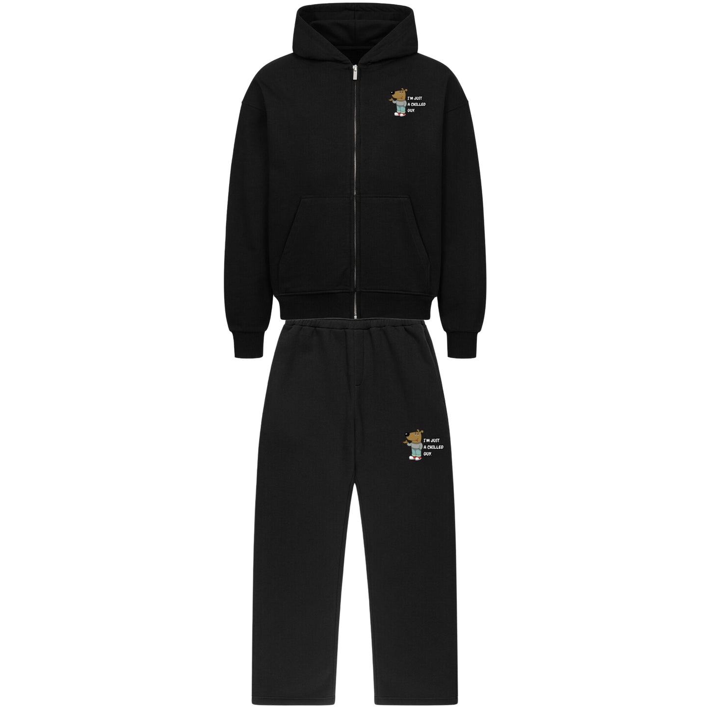 Chilled Guy 2.0 Trackie Schwarz